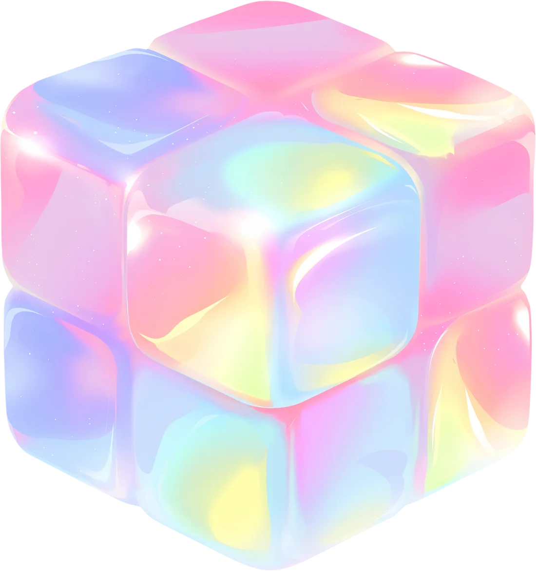 Fluid cube of square blocks illustration